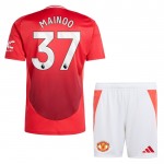 Günstige Fußballtrikots Manchester United Mainoo 37 Kinder Heimtrikot 2024-25 Kurzarm